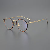 Lonnie Vintage Titanium Glasses Frame Round Frames Southood Gold leopard